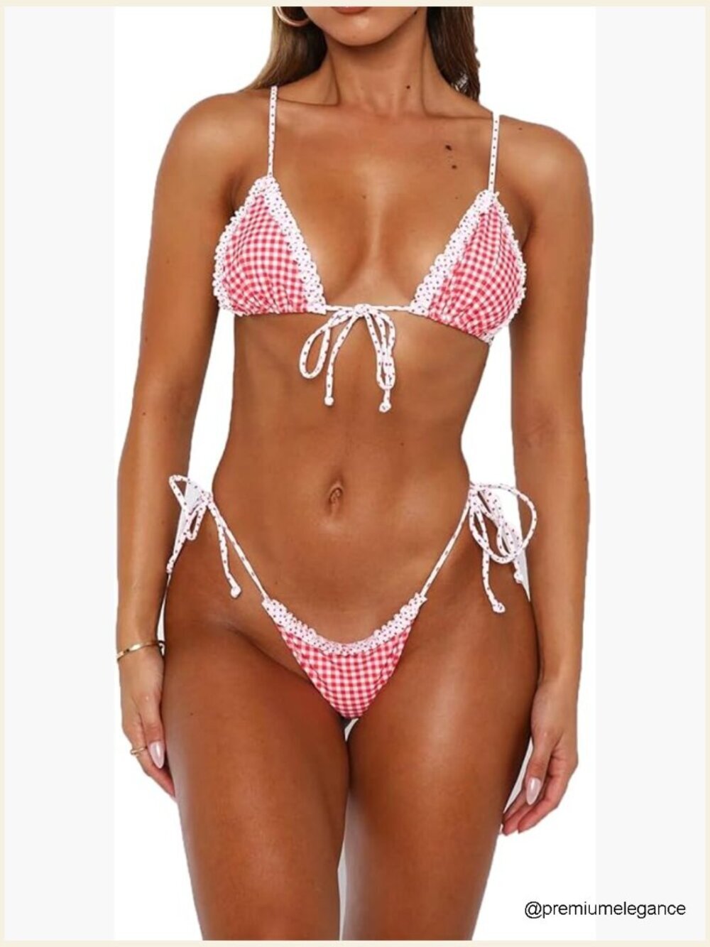 Women Bikini Set Triangle Halter String Thong 2 Piece Swimwear